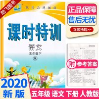 [助飞图书]2020新版 课时特训小学五年级下册语文 部编版人教版 全套 小学生5年级下同步训练新版教材 试卷课堂课时复