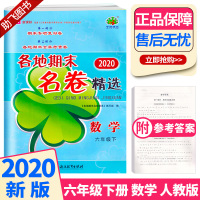 2020新版 各地期末名卷精选六年级下册数学人教版部编版 小学生6年级下同步专项训练总复习考试卷期末单元测试卷试卷卷子