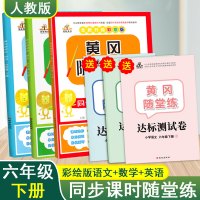 2020新 小学数学语文六年级下册书同步训练 人教版黄冈随堂练6年级下册语文数学英语共3本送测试卷 小学六年级下册教材同
