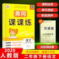 2020版黄冈课课练语文二年级下册RJ课时过关单元测试阶段监测人教版课时同步思维练习专项题数学书练习册随堂练习题复习资料