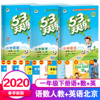 2020部编版53天天练一年级下册语文数学人教版+英语北京版五三小学1一年级下册同步训练口算题卡单元测试卷一课一练53一