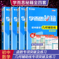 [全套4册]学而思秘籍初中数学几何辅助线专项突破+练习函数专项突破+练习通用版中学生七八九年级数学专项训练奥数教辅资