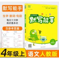 2020秋新版小学语文默写能手 四年级上/4年级上册 人教版 部编版小学4年级上册语文生字新词句段同步训练部编版教材