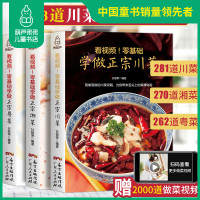 川菜+湘菜+粤菜3册 菜谱书家常菜大全川菜菜谱大全书籍做法厨师版正版四川湖南经典做菜食谱烹饪教程新手学厨师书家用食谱美食