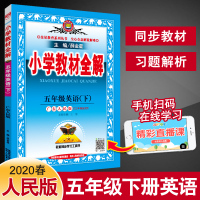 [开心版]2020春新版薛金星小学教材全解五年级下册英语广东人民版RM版5年级下册课文同步解读同步解析正版适合中山珠