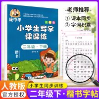 2020新版庞中华字帖小学生写字课课练二年级下册部编人教版 小学2年级语文书教材同步训练楷书字帖钢笔铅笔硬笔书法临摹描红