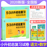 2020年53小升初总复习试卷语文数学全套2本部编人教版全国版 小学生六年级下册教材同步练习册题5.3小升初总复习综合真