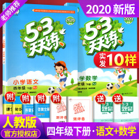 53天天练四年级下语文数学全套2本 2020新RJ人教版 小学生4四年级下册同步练习册课时学练册小儿郎5.3天天练数学思