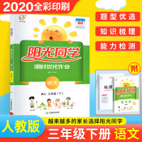 阳光同学三年级下册语文课时优化作业 人教部编版 三年级下册语文同步练习题册训练 课时练三年级下册课课练课堂练习册课时学练