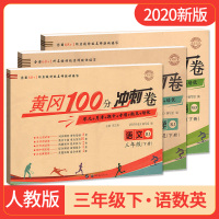 2020新版名师彩卷黄冈100分冲刺卷三年级下册语文数学英语人教版 3年级下学期RJ小学统编版教材课本同步复习练习卷期末