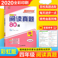 2020阳光同学小学生语文阅读真题80篇彩虹版四年级小学语文阅读提升训练 小学4年级课外书阅读理解宇轩图书新概念阅读阶梯