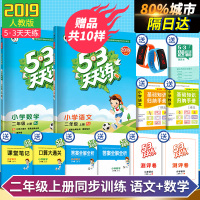 53天天练二年级上册 语文数学全套2本人教版 小学二年级上册语文数学书同步训练 二年级上册口算题卡测试卷 五三5.3天天