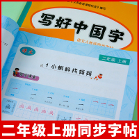 2020写好中国字 二年级上册语文练习册字帖部编人教版 小学二年级上册写字同步练习训练 同步课本练字帖练字本 看拼音写词