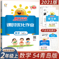 2021版五四制宇轩图书 阳光同学二年级上册数学青岛版QD版小学2年级数学试卷试题练习册二年级上册数学课时练一课一练课时