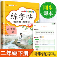 汉之简/2020版小学二年级下册练字帖描红字帖写字本汉字人教版部编2年级课本同步训练初学者起步正楷书默写书法练习册看拼音