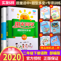 2020版小学阳光同学二年级下册语文数学书课时优化作业本人教版部编二下课本同步训练全套辅导书天天练习册测试卷口算题卡全优