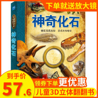 科学放大镜 神奇化石 儿童3D立体翻翻书 6-8-10-12岁宝宝启蒙益智游戏书籍 青少年百科全书 小学生课外科普读物