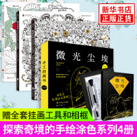 [赠A4相框+全套刻画工具]秘密花园3册+微光尘埃 涂色书 成人解压填色书 梦幻手绘奇幻森林神秘花园绘画减压画册本彩绘本