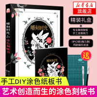 [赠垫板+金属刻刀]雕刻时光纸雕书 diy手工制作零基础减压涂色雕刻书 秘密花园 微光尘埃 刮画书同类型入门手工减压亲子