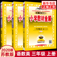 20新版小学教材全解 三年级上册语文数学英语 全套3册 江苏版薛金星小学3年级上册小学生同步训练教材全解七彩课堂教材解读