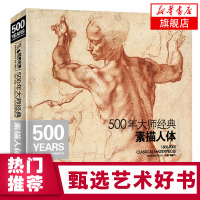 500年大师经典素描人体书籍西方大师绘画艺术造型美术米开朗基罗达芬奇丢勒鲁本斯俄罗斯画册集技法临摹教材程 杨建飞 新华正