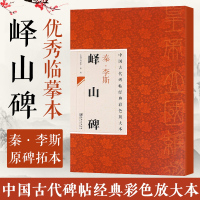 【正版字帖】中国古代碑帖经典彩色放大本 李斯峄山碑-临摹本 原碑拓本 毛笔 欣赏 临摹 书法培训教材 篆书练字帖简体旁注
