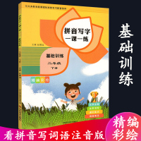 2019新版看拼音写词语二年级下册 人教版RJ部编版生字注音同步训练一课一练儿童练字入门训练语文基础训练小学教辅书2年级