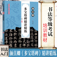 颜真卿多宝塔碑精讲精练毛笔临摹字帖原碑原帖楷书教程书法全集书法等级考试培训教材初学者入门临摹临帖毛笔练习培训教材简体旁注