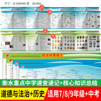 2020新版衡水重点中学速查速记道德与法治历史核心知识点总结初中七八九年级中考生地会考必备知识垫板衡中一卡通便携式速记手