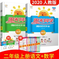 2020秋宇轩图书 阳光同学课时优化作业语文数学 二年级上册 2年级 人教版 小学生同步辅导练习册 期中期末综合能力测试
