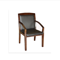 鑫兆昇 ZS-Y150实木会议椅子简约现代皮革靠背椅接待椅办公椅 黑色皮质