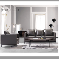 鑫兆昇XZS-FL1833沙发 皮质办公沙发 现代小户型三人位