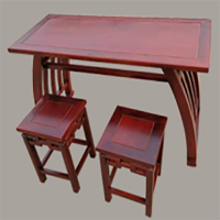 鑫兆昇XZS-SFZ112双人实木国学桌马鞍桌书法书画培训辅导课桌椅仿古