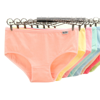 八条内裤女士纯棉大码中腰无痕少女式性感蕾丝低腰学生三角底裤头