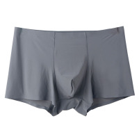 男士冰丝内裤纯色平角裤薄夏季无痕透气四角裤个性感潮流速干短裤