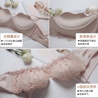 维多利亚性感蕾丝文胸套装小胸罩聚拢柔软夏薄款无钢圈舒适内衣女