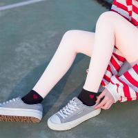 白色短袜浅口ins潮爱心纯棉船袜韩国可爱日系中筒夏季薄款