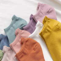 护脚后跟短袜浅口纯棉莫兰迪ins潮短款纯色中筒低帮短筒袜