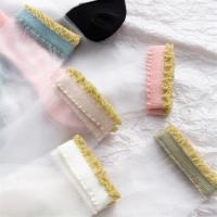 金银丝花边ins潮夏季薄款纯棉底玻璃丝袜透明夏天水晶短袜