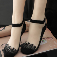 春秋女士性感丝袜短袜防勾丝防滑水晶丝袜玻璃丝提花袜