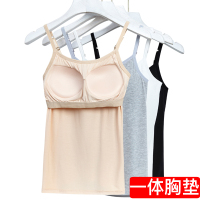 带胸垫背心女无钢圈吊带内衣bra一体式免穿文胸外穿夏季打底内搭