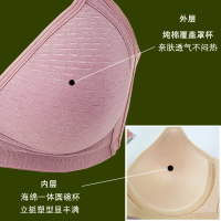 妈妈内衣纯棉中老年人文胸50岁背心薄款透气前扣式聚拢无钢圈裹胸
