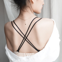 透明肩带女2018新款隐形带内衣夏季百搭美背性感一字领文胸带交叉