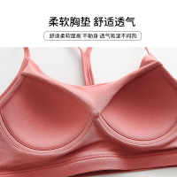 运动抹胸y型后背交叉美背吊带小背心式文胸一体内衣女无钢圈裹胸