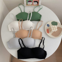 无钢圈小胸聚拢内衣女夏季薄款美背文胸薄款抹胸学生高中bra胸罩