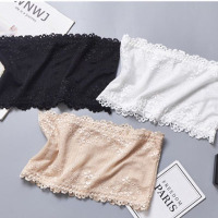 新透气薄款一字围平口肤色蕾丝抹胸防走光肉色短款无肩带裹胸围胸