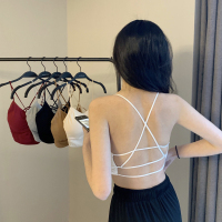 少女背后交叉美背性感裹胸打底学生小吊带背心文胸内衣女内搭抹胸
