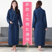 加肥加大春夏款全棉浴袍女长款纯棉吸水情侣睡袍男五星级酒店浴衣