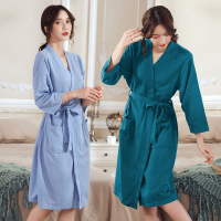 夏季睡袍女胖mm加肥加大码宽松200斤浴袍男士冰丝春秋季孕妇睡衣