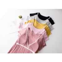 莫代尔孕妇睡裙怀孕外穿短袖哺乳裙薄款睡衣产妇月子服喂奶衣春夏